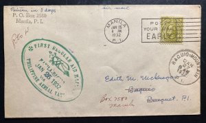 1932 Manila Philippines First Flight airmail Cover Locally Used Air Taxi Service