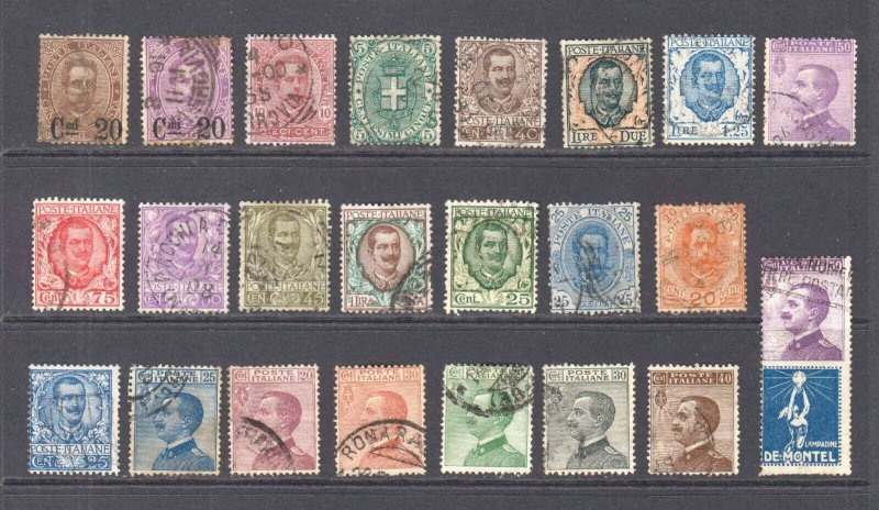 ITALY EARLY ISSUES CANCELS VALUES TO $43 EACH ADVERT STAMP 23 DIFFERENT STAMPS