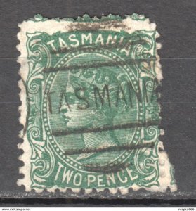 Tas114 1871 Australia Tasmania Two Pence Gibbons Sg #145 1St Used