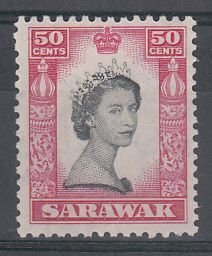 Sarawak 1955 Sc 208 QEII 50c MNH