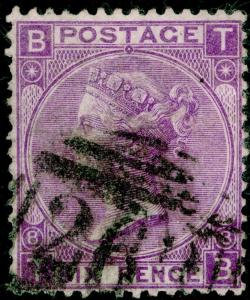 Sg109, 6d mauve plate 8, good used. Cat £140. TB