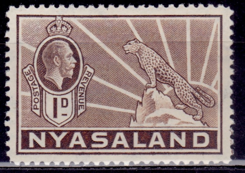 Nyasaland 1934, George V and Leopard, 1d, sc#39, MH