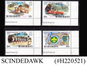 KIRIBATI - 1982 75th ANNIVERSARY OF SCOUTING 4V MNH CORNER STAMP