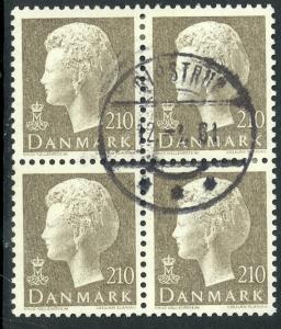 DENMARK 1979-82 210o QUEEN MARGRETHE Sc 640 BLOCK OF 4 VFU