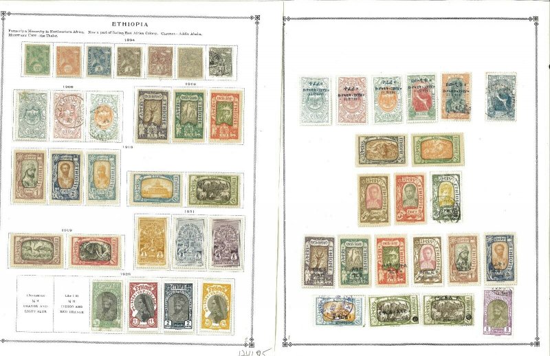 Ethiopia 1894-1992 Mint in Mounts & Used Hinged on Scott International Pages