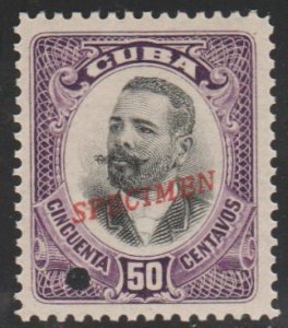 1910 Cuba Stamps Sc 245  Major General Antonio Maceo  Specimen MNH