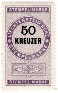 (I.B) Liechtenstein Revenue : Stempelmarke 50k