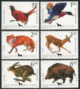 Bulgaria 3797-3802,MNH. Games of Animals 1993:Duck,Pheasant,Fox,Deer,Hare,Boar.