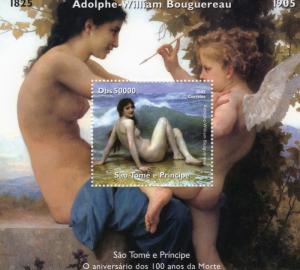 Sao Tome and Principe  2005 William Bouguereau  Famous Nudes Ptgs.S/S Perf. MNH