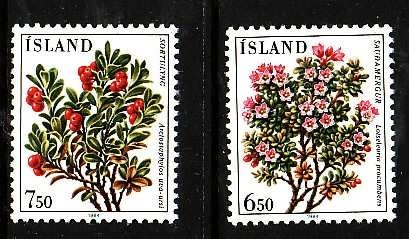 Iceland-Sc#593-4 - id4-unused NH set-Flowers-1984-