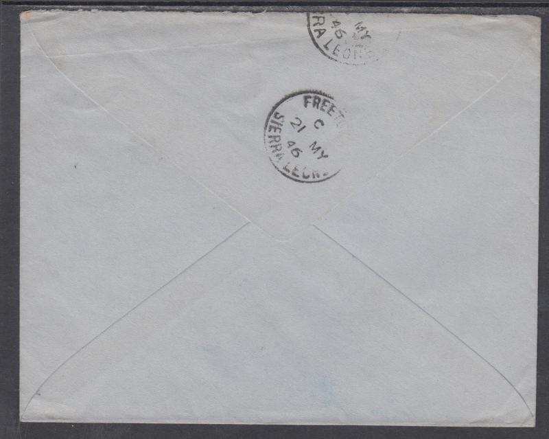 Sierra Leone Sc 177/181 on 1946 Air Mail Cover to Scotland