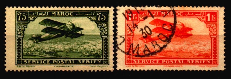 French Morocco Scott C5 and C7 used