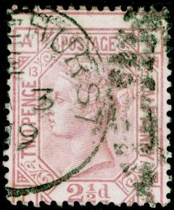 SG141, 2½d rosy mauve PLATE 13, good USED. Cat £60. LA