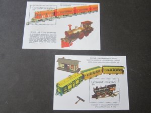 Grenada 1992 Sc 1458-9 Train set MNH
