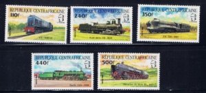 Central Africa 633-37 MNH 1984 Trains