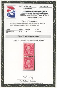 USA 488 - Rotary Type III coil pair - PSE Graded Cert: XF 90 Mint OGnh