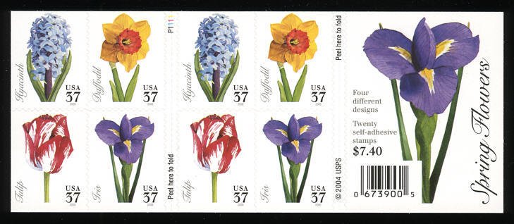 MALACK 3900 - 03b VF/XF NH, 37c Spring Flowers Bookl..MORE.. bp3903b
