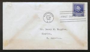 FIRST DAY COVER #877 Famous Americans Dr. Walter Reed 5c FDC 1940