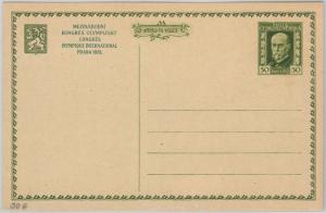 56131 - Czechoslovakia - POSTAL STATIONERY CARD: H & G # 31 with GREEN OVERPRINT 