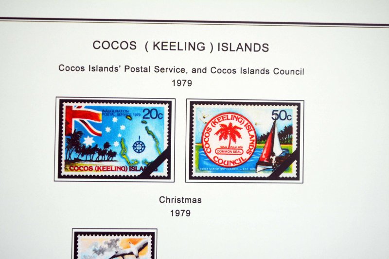 COLOR PRINTED COCOS ISLANDS 1963-2020 STAMP ALBUM PAGES (69 illustrated pages)