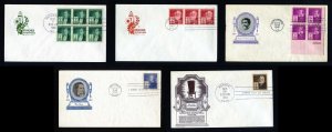 # 889 to 893 Unaddressed First Day Covers with various cachets dated 1940