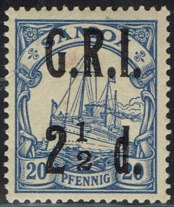 SAMOA 1914 GRI YACHT 2½D ON 20PF VARIETY NO FRACTION BAR
