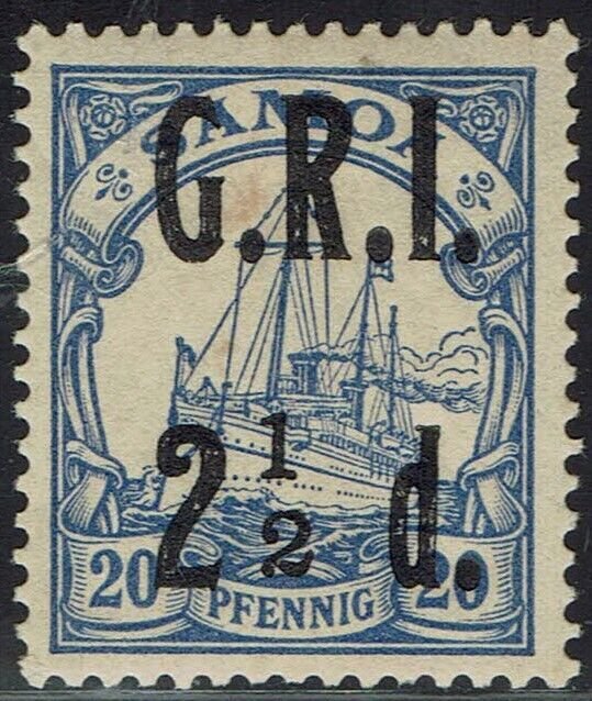SAMOA 1914 GRI YACHT 2½D ON 20PF VARIETY NO FRACTION BAR