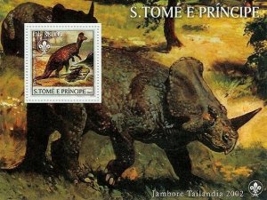 S. TOME & PRINCIPE 2003 - Dinosaurs & Minerals & Scouts s/s. Scott Code: 1512