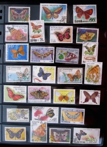 WORLDWIDE - TOPICAL STAMPS - 100 BUTTERFLIES