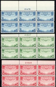 C20-22, Mint VF NH Set of Top Plate Blocks CV $190 - Stuart Katz