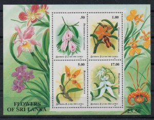 SRI-LANKA - M/S - 1994 - FLOWERS - ORCHIDS -