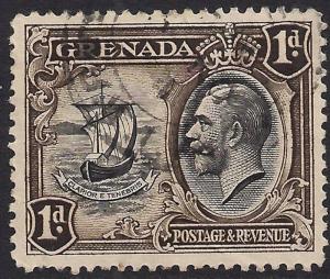 Grenada 1934 - 36 KGV 1d Black & Sepia Colony Badge SG 136 ( K1301 )