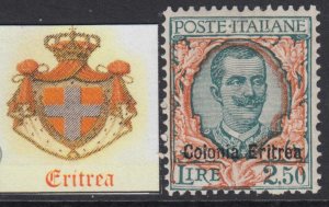 Italy Eritrea n.127  cat. 1200$  Super centered MH*