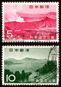 Japan #841-842 set/2 u - 1965 Aso National Park