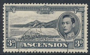 ASCENSION King George VI 1938 3d. Black & Grey Perf.13½ SG 42a VFU 