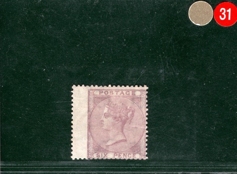 GB QV Stamp SG.70 6d Pale Lilac (1856) Mint VLMM Cat £1,350 {samwells}GRED31