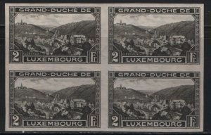 LUXEMBOURG  B66 MNH,  IMPERF  BLOCK OF 4