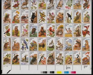 1987 NORTH AMERICAN WILDLIFE 22c Sc 2335a MNH sheet of 50 different -Typical
