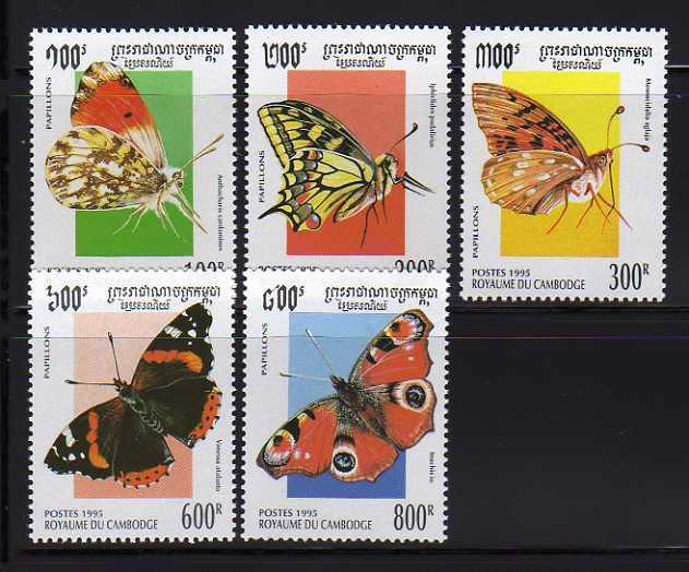 Cambodia 1415-1419 Set MNH Butterflies Insects