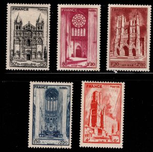 FRANCE Scott B185-B189 MH*  Cathedral stamp set