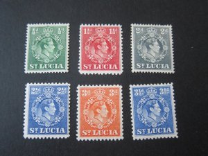 St Lucia 1943 Sc 110,113-118 MH