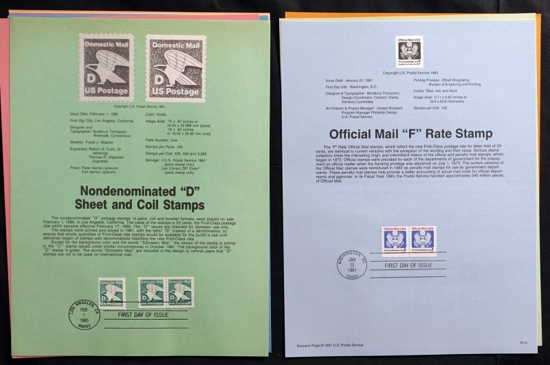 ZAYIX 45 Birds Themed USPS Souvenir Pages First Day Postmark VIDEO 051723SL06 