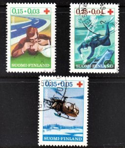 Finland Scott B176-78 complete set F to VF used.  Free...