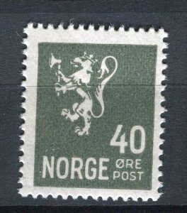 NORWAY; 1930s early Lion Type fine Mint hinged 40ore. value