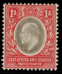 EAST AFRICA and UGANDA EDVII SG18a, 1a grey & red, LH MINT. Cat £18. CHALKY