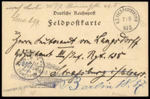 Germany 1901 China Boxer Rebellion FPN2 Peking Elsass Berlin Marine Forwar 70612