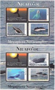 Australia Tonga/Niuafo'o 2012 WHALES SHEETS - u (NEVER HINGED) cat $20.00