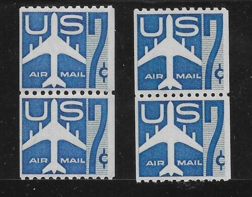 Scott #C52 7c Blue Jet Airmail Large and Scarce Small Hole Varieties, Cat $19.25 