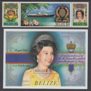 Belize Sc 782-784 MNH. 1985 Royal Visit, complete set, fresh, bright, VF