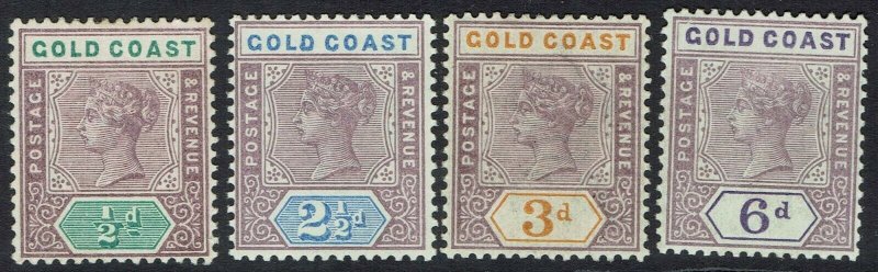 GOLD COAST 1898 QV 1/2D 21/2D 3D AND 6D 